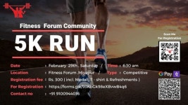 5K RUN by Fitness Forum Community at Hyderabad (Tickets Available) 5K RUN by Fitness Forum Community