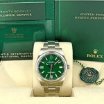 Rolex Oyster Perpetual 41 mm, Green, 124300-0005, Unworn 2023 for $10,995 for sale from a Trusted Seller on Chrono24