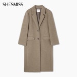 [본사직영] 울 혼방 부클 싱글 브레스티드 코트_SWWCTP43010_LW