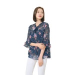 [크로커다일레이디] 여성 플라워프린트 블라우스 티셔츠_CLDMTS129