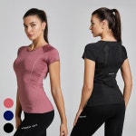 여성 요가상의 헬스복 슬림핏 등메쉬 날씬해보이는