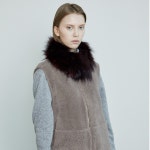 하프클럽 라벨르by신영모피 폭스 스크랩 넥워머_와인