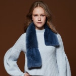 라벨르by신영모피 폭스렉스 스킨 사탕 머플러_블루