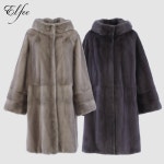 24FW 진도 엘페 휘메일 풀스킨 밍크 후드 코트- 실버블루,그레이(EC14) 24FW  진도 엘페 휘메일 풀스킨 밍크 후드 코트- 실버블루,그레이(EC14)