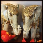 [해울라이프]빈티지 골드 코끼리장식품 2p세트/ 인테리어장식품/소품