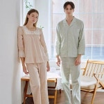 [비너스]비너스 플러스 면도비 솔리드 커플 여성 파자마 VPA4311WWSG