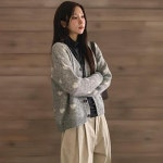 [신상오픈런]CMJ6944여성 앙고라 하트 디자인 루즈핏 브이넥 니트 카디건