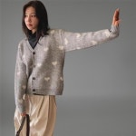 CMJ6944여성 앙고라 하트 디자인 루즈핏 브이넥 니트 가디건