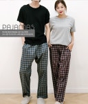 코지이지 국내산 포포체크 공용 9부 하의 파자마 c-742