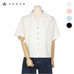 (예쎄) 빈티지 금장단추 반팔 셔츠 (S4MBL081A)