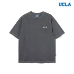 남녀공용 세미 오버핏 로고 포인트 피그먼트 반팔 티셔츠(UB4ST2A)