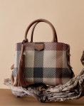 [닥스ACC] 여성 브라운 빅하우스체크 PVC 토트백 DCBA3E682W2