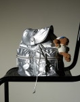 24FW [PUPPY] 유니섹스 실버 나일론 패딩 투포켓 투웨이 백팩M (퍼피참SET구성) HIBA4FH13SV