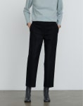 24FW [클리어런스][캐시미어][슬림핏] 블랙 포켓자수 뒷밴딩 팬츠 DLPA4DE03BK