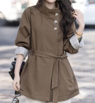 [패션에비뉴] 유니크패턴 데일리 트렌치하프코트 2668ED8F