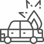 Accident, automobile, broke, car, fire, hood, under icon - Download on Iconfinder