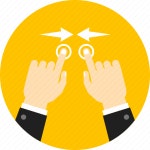 Shrink, fingers, gesture, minimize, resize, screen, touch icon - Download on Iconfinder