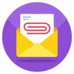 Mail attachment, letter attachment, correspondence, envelope, email attachment icon - Download on Iconfinder