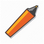 Highlighter, marker pen, school supplies icon - Download on Iconfinder