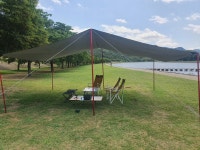 운문댐 하류보 도착해서 타프 치고 한잔 합니다 - 뽐뿌:캠핑포럼 운문댐 하류보 도착해서 타프 치고 한잔 합니다