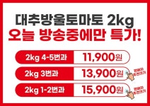 대추방울토마토 2kg 11,900원 말도 안되는 가격에 만나보세요 오직... 대추방울토마토 2kg 11,900원 말도 안되는 가격에 만나보세요 오직... 