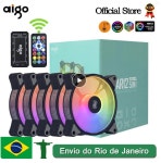 Aigo-AR12 120mm pc 컴퓨터 케이스 팬 RGB 히트 싱크 aura sync sata 포트 12cm 쿨러, argb 사일런트 컨트롤러 팬 냉각 환풍기 ($11.64... 