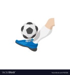 Leg kicks the ball cartoon icon Royalty Free Vector Image Leg kicks the ball cartoon icon vector image on VectorStock