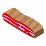 Bacon, piece, isometric icon - Download on Iconfinder