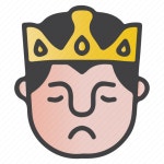 Avatar, emoji, emoticon, king, sad icon - Download on Iconfinder