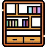 Furniture, home living, furnishing, household, bookcase, bookshelf, library icon - Download on Iconfinder