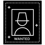 Criminal logo, criminal stamp, postage stamp, thief monogram, wanted stamp icon - Download on Iconfinder