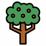 Botanical, farming, nature, orange, tree icon - Download on Iconfinder