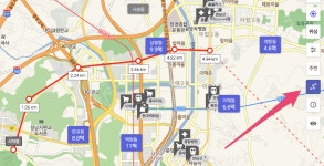 거리재기 기능 넣어봤어요 - 뽐뿌:부동산포럼 거리재기 기능 넣어봤어요