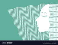 Woman portrait with long hair Royalty Free Vector Image Woman portrait with long hair vector image on VectorStock