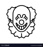 Clown line Royalty Free Vector Image - VectorStock Clown line vector image on VectorStock