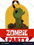 Zombie party logo cartoon style Royalty Free Vector Image Zombie party logo cartoon style vector image on VectorStock