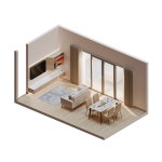 Isometric Living Dining Room 3D Illustration Pack - 12 Free Download Interiors 3D Illustrations | IconScout  Isometric Living...