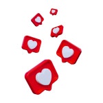 Social Media Like 3D Icons - Free Download in PNG, glTF