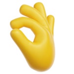 Ok Hand Gesture 3D Icons - Free Download in PNG, glTF