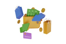 Premium Online shopping promotion 3D Illustration download in PNG, OBJ or Blend format