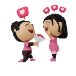 Valentine Couple 3D Illustrations Designs, Images, Vectors, HD Graphics