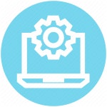             Cogwheel, gear, laptop, laptop setting, notebook, options icon             Data Science 1 by Icons Valley    
