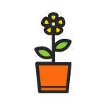 Flower, pot, floral, garden, nature, plant, gardening icon - Free download