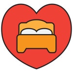 Bed, bedroom, furniture, hotel, sleep, heart, love icon - Download on Iconfinder