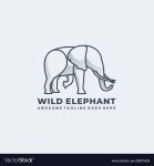 Logo wild elephant line art Royalty Free Vector Image Logo wild elephant line art vector image on VectorStock