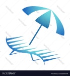 Sun umbrella and lounger Royalty Free Vector Image Sun umbrella and lounger vector image on VectorStock