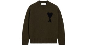 Ami Paris Ami De Coeur Sweater in Green | Lyst AMI Green Ami De Coeur Sweater
