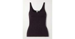 TOTEME Wool-Blend Tank in Black | Lyst Totême  Black Wool-Blend Tank