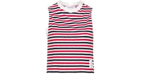 Thom Browne Striped Linen Top in Red | Lyst Thom Browne Red Striped Linen Top