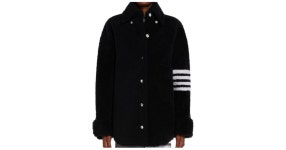 Thom Browne Shirt Casual Jacket in Black | Lyst Thom Browne Black Shirt Casual Jacket